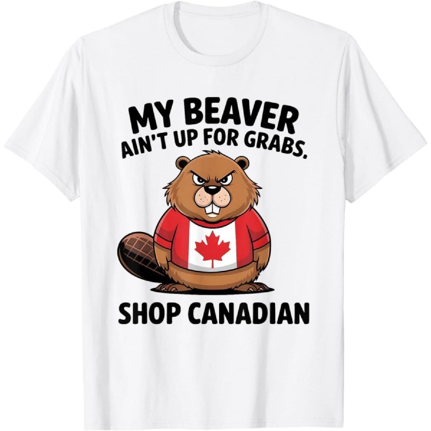WESFY Мой Бобр Не На Продажу Магазин Канадские Локти Вверх Канада Футболка XXXXXL белый