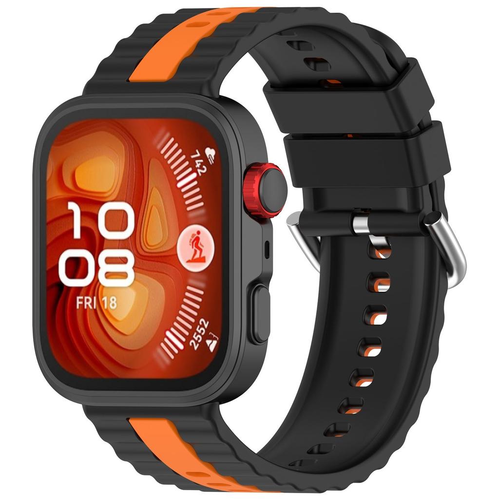Stylish Striped Sport Watch Band Breathable Soft Silicone Accessory For Watch Fit 3 Workout And Daily Wear Compatibility