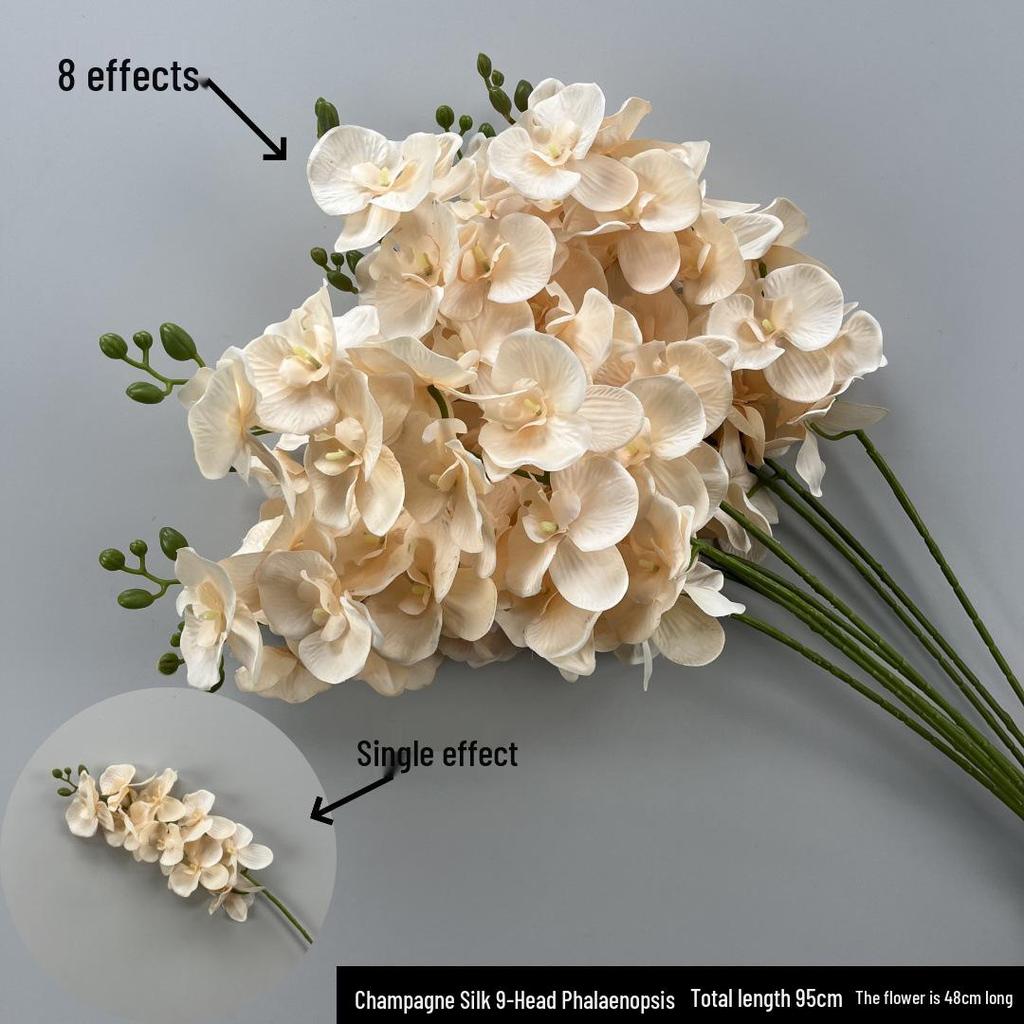 Elegant Artificial Phalaenopsis Floral Arrangement for Living Room, Wedding Décor, or Table Centerpiece.