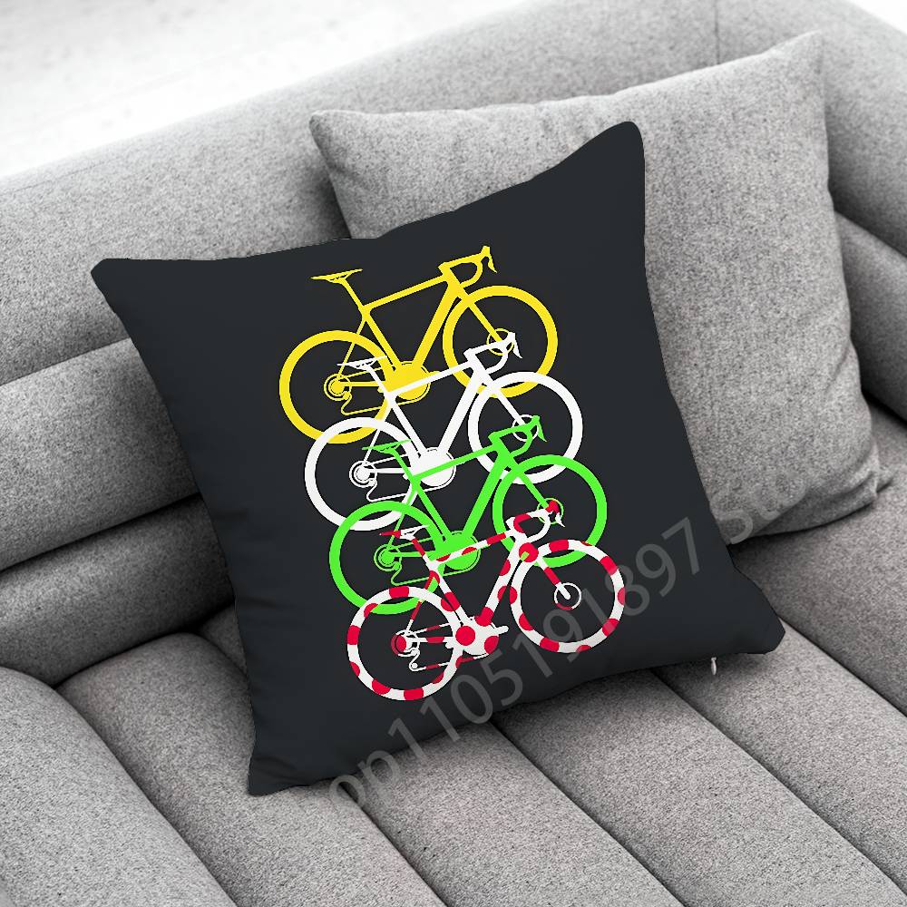 T-Tour de France Fahrrad Kissenbezug Für 45x45cm 40x40cm 30x30cm 50x50cm 55x55cm Quadratischer Heimkissenbezug Hülle