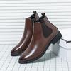 Fashion Italian Men Dress Chelsea Boots Fashion Casual Leather Flat Designer Boots Brand New Casual Business Office Walking Ankle Boots
