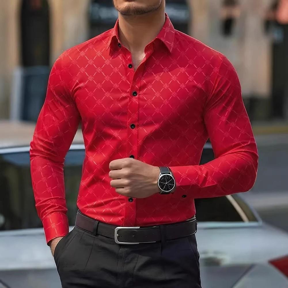 Весна Осень Новая Мужская Одежда С Длинным Рукавом Контрастная Полоска Повседневная Рубашка Мужская С Воротником Приталенная Рубашка Топы S