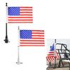 Motorcycle Flagpole Mount Steel 15" Flag Pole Fixed Mount for Luggage Rack Motorcycle Decoration