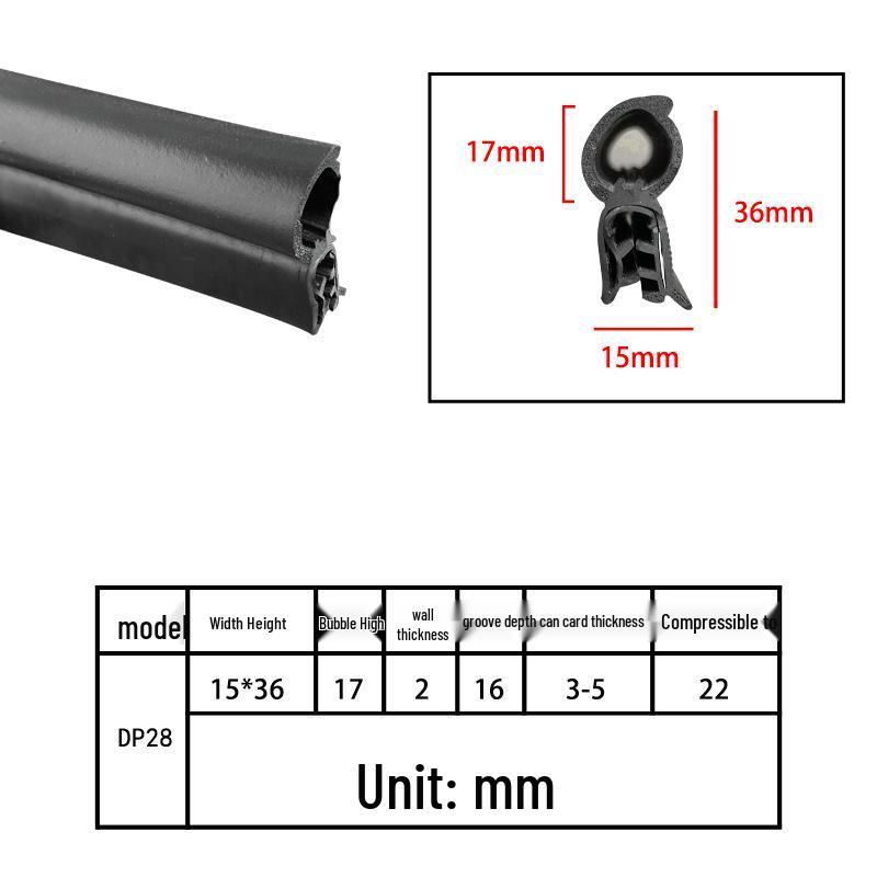 U-Shaped Rubber Steel-Backed Sealing Strip for Car Doors and Cabinets