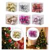 12Pcs Heart Christmas Tree Ornaments Decorative Hanging Baubles Charm Pendants for Wedding Party Birthday Indoor Celebration