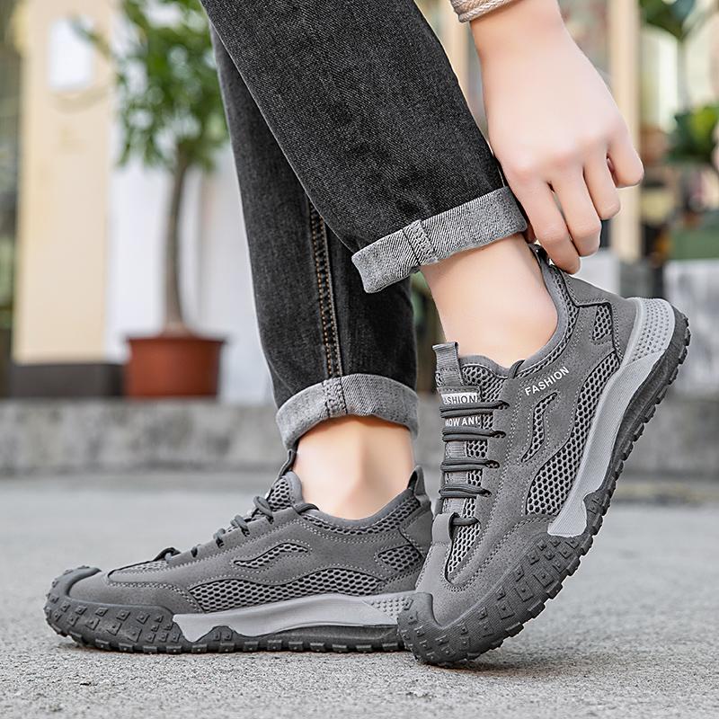 Fashion Training Working Shoes for Men 2025 Breathable Mesh Casual Shoes Summer Anti Slip Wear-resistant Hiking Shoes Running Sneakers