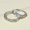 Yousheng 1 Pair Couple Ring Opening Hollow Twisted Valentine's Day Gift Women Men Rhinestone Finger Ring Fashion Jewelry