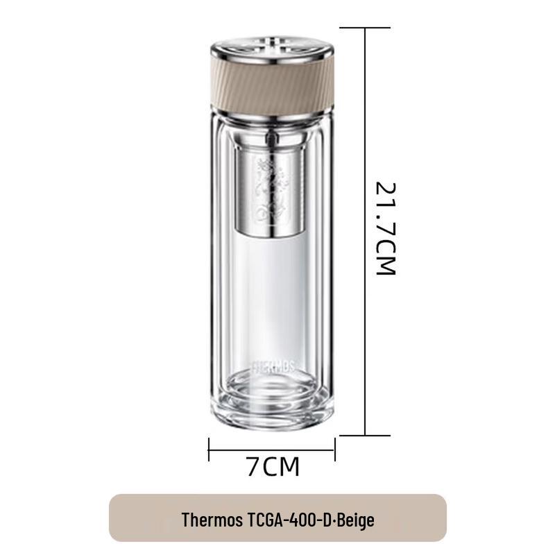THERMOS Double Wall Glass Tea Infuser Mug