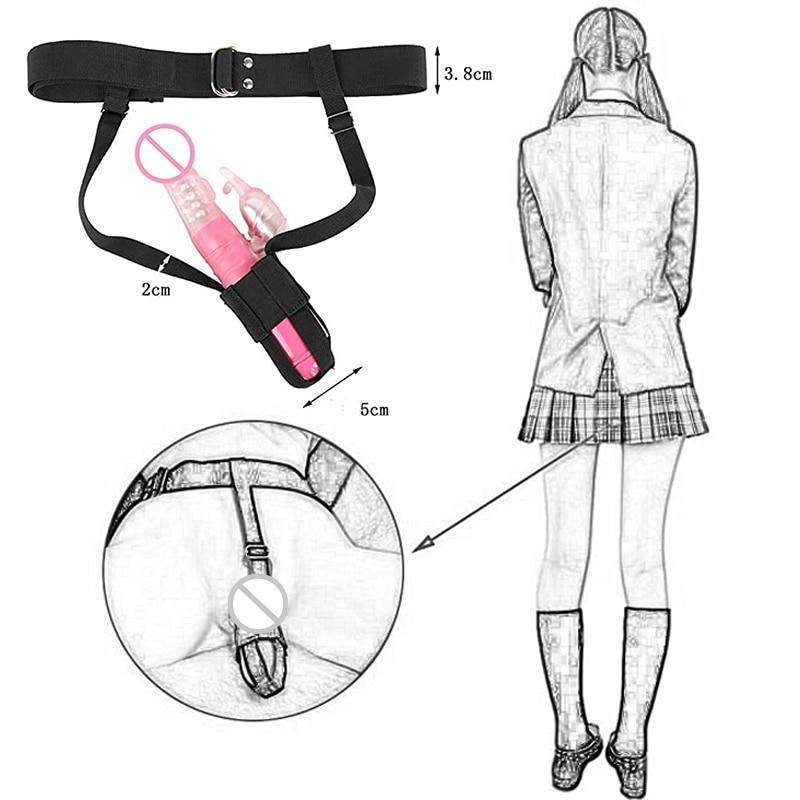 SM Belte Vibrator Sele Holder Justerbar midje Bærbar Design Begrenset tvungen stropp For Dildo Wand Massasjeapparat Voksen Sexleketøy