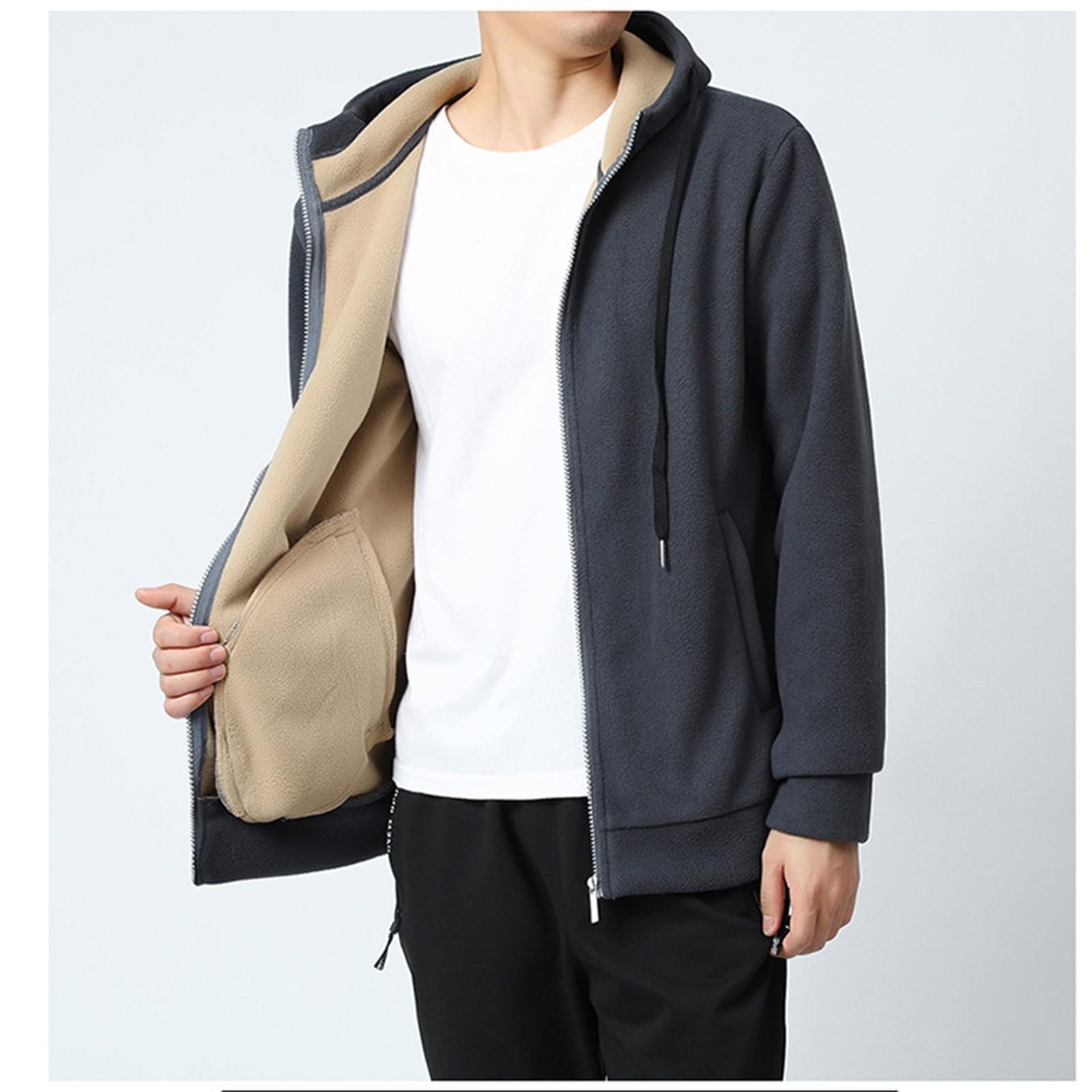 

Мужской зимний кардиган из овечьего флиса с капюшоном, флисовая толстовка с капюшоном, повседневная толстовка с капюшоном, плюшевая толстовка с капюшоном Oat XL