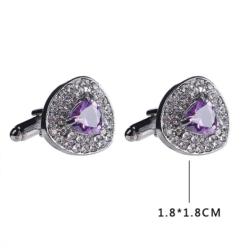 Shirt Cuff Button Triangle Zircon  Cufflink Charm Jewelry Gift
