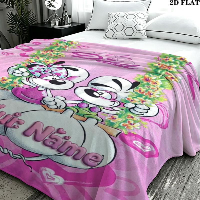 1PC Diddl Custom Name Patterned Flannel Blanket Suitable For All Seasons for Home Decor Warmth and Comfort Gifts Holiday Present