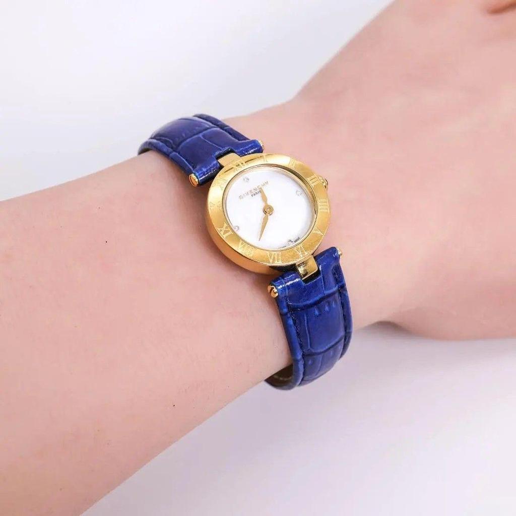 Used Operation GIVENCHY Watch Shell 4P Stone Gold Roman 3782