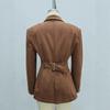 Autumn and Winter New European and American Women's Clothing Deerskin Velvet French Button Long-sleeved Blazer