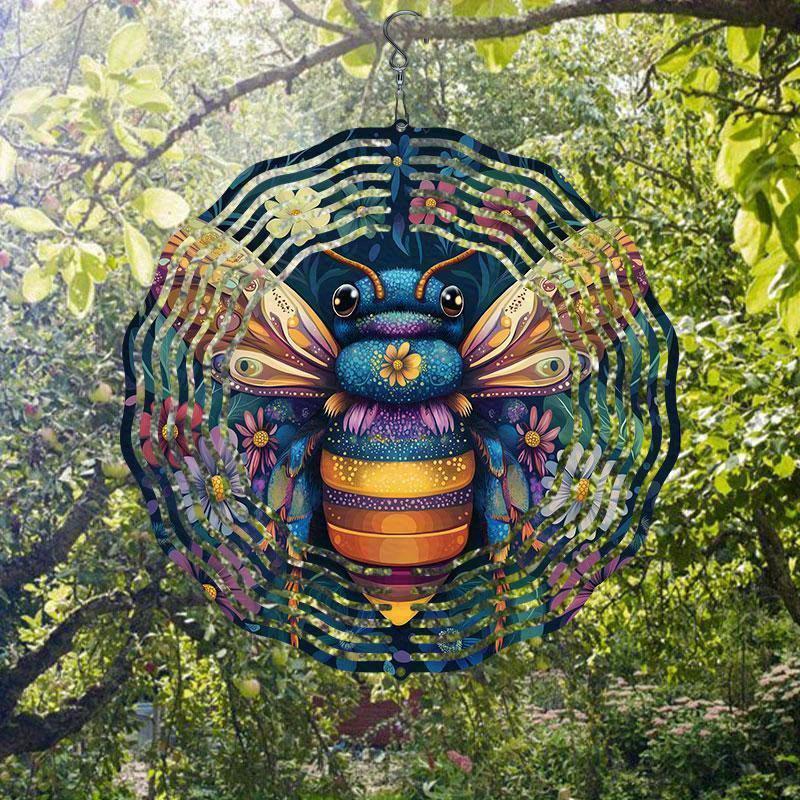 10 Inch Hanging Wind Spinner with 360 Degree Hook for Balcony Garden Decor Spring Summer Outdoor Decoration