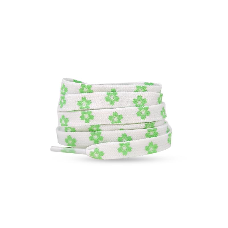New Shoelaces for Sneakers Flat Printed Cherry Blossoms Shoe Laces High-top Canvas Shoelace For AF1 Woman Man Sport Shoe Strings