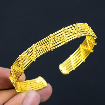Gold Plated Wire Wrapped Desiogner Bangle