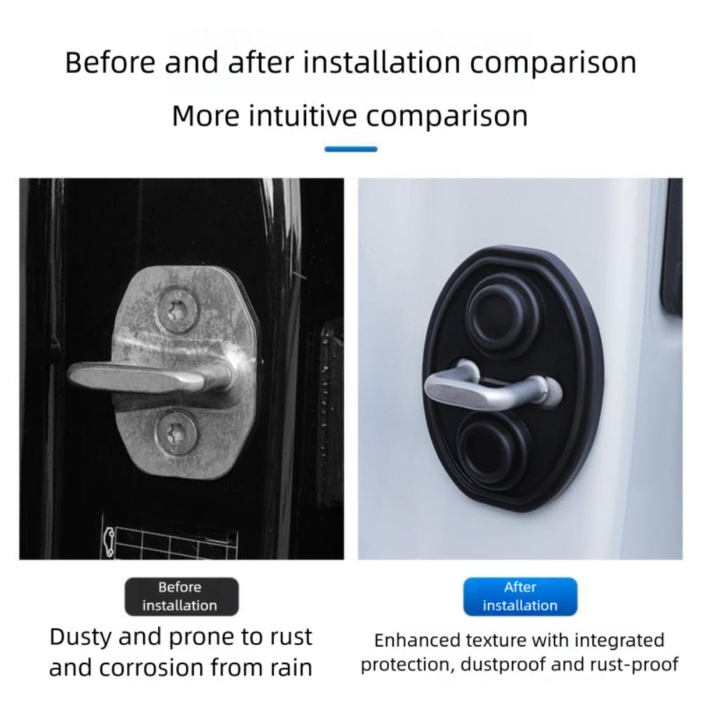 4 st Antikollision Bil Dörrlås Spänne Skydd Silikon Stötdämpning Bil Dörrstängning Stötsäker Kudde Buffertplatta