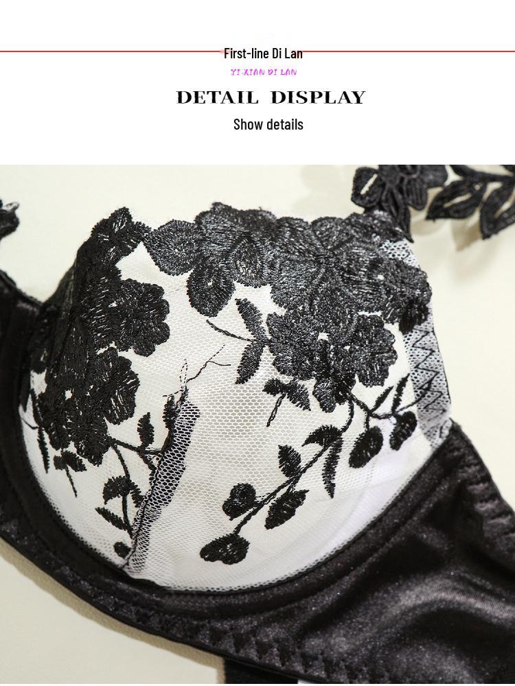 2025 Best-Selling French Mesh Embroidery Push-Up Lingerie Set for Pure Desire