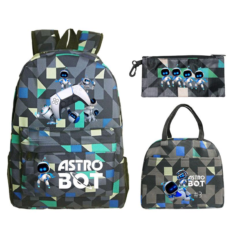 Neues Astro Bot Spiel Merchandise Druck Grund- und Sekundarschule Schultasche Außenhandel Freizeit Kinder Federmäppchen Lunchtasche