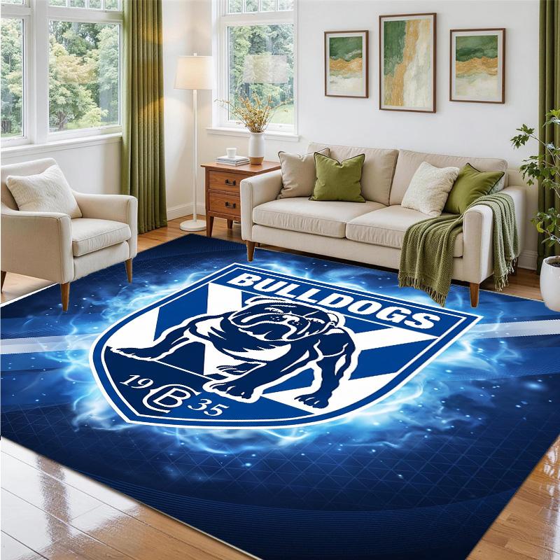 Canterbury-Bankstown Bulldogs Design Crystal Velvet Rug Soft Decorative Mat for Bedroom Entrance