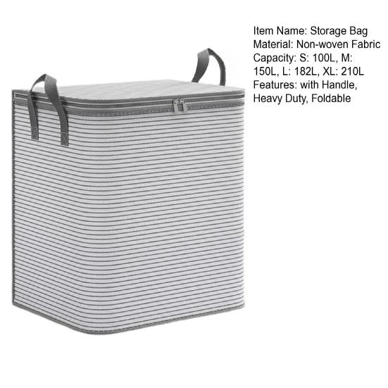 100/150/180/210ML Extra velký úložný vak na oblečení s uchem Pevná skládací úložná nádoba na oblečení s víkem Organizér na přikrývky, deky, ložní prádlo