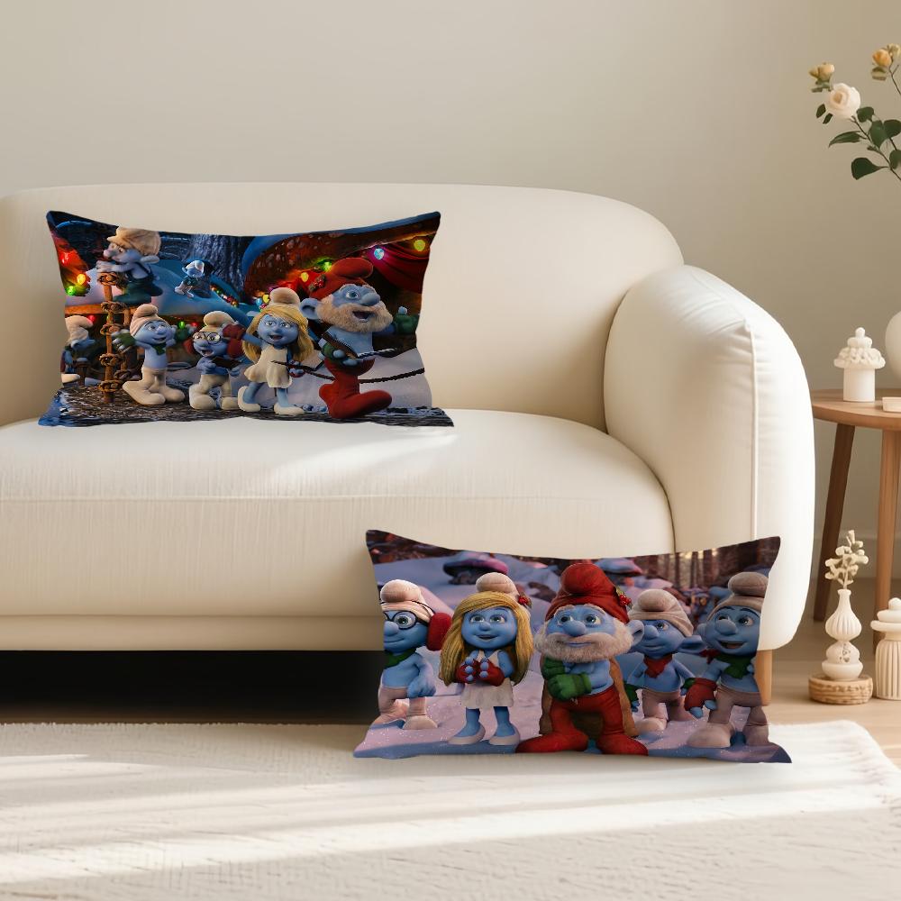 Hot Cartoon S-Smurfs Pillow Case Suitable For All Seasons Home Decoration Cushion Cover Suitable For Livingroom Bedroom Sofa