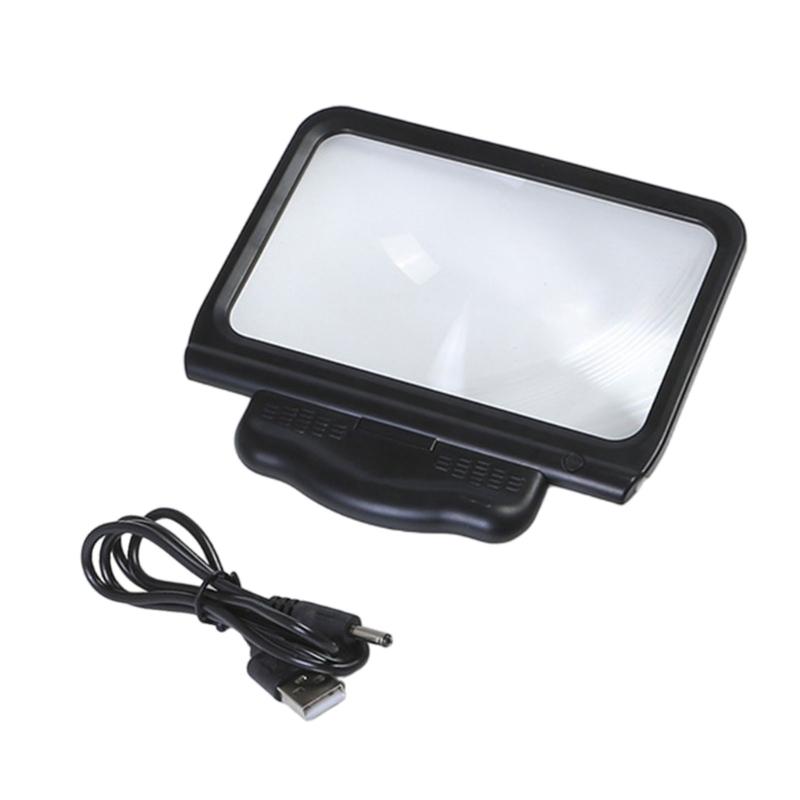 Magnifying Glass Lens Handheld Eye Loupe Magnifier with LED Light for Newspaper Reading Jewelry Stamp Inspection