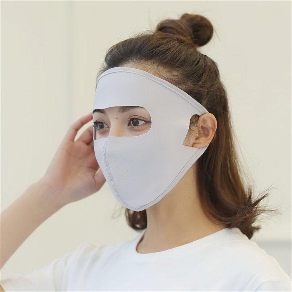 Ice Silk Sun Protection Mask Breathable Sunscreen Face Cover Fashion Dust Mask  Women Girls