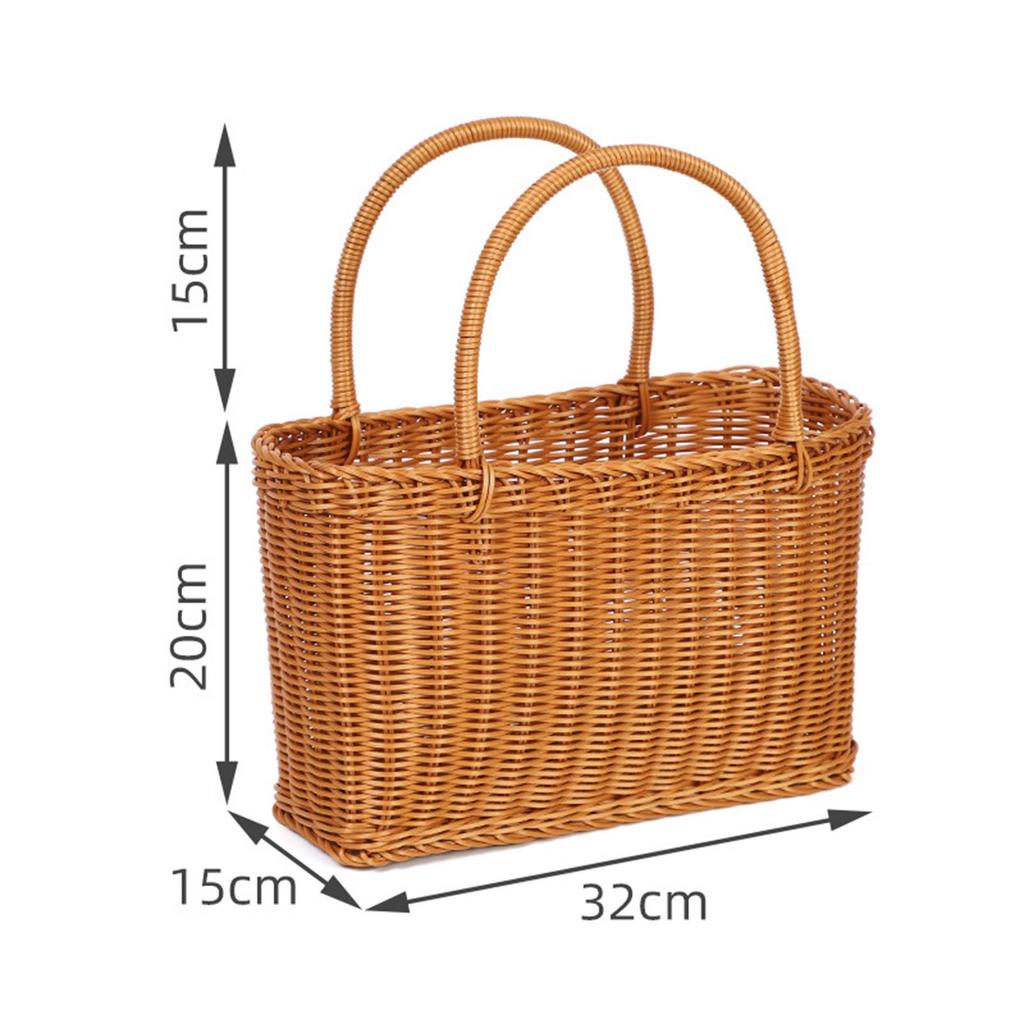 Handgefertigte Aufbewahrungskörbe Picknickkorb Imitation Rattan Haushaltsdekoration Schlicht und praktisch für Gartenarbeit Vielseitig