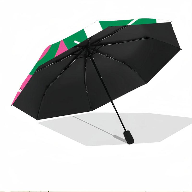 Alpha Kappa Alpha Print Automatic Open Close Umbrella, Portable Foldable Umbrella, for Outdoor Commute Camping Trip, Ideal Birthday Gift