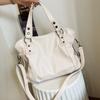 Women's Textured Leather Bucket Bag Adjustable Strap Top-Handle Bag Women's Stylish Shoulder Bag