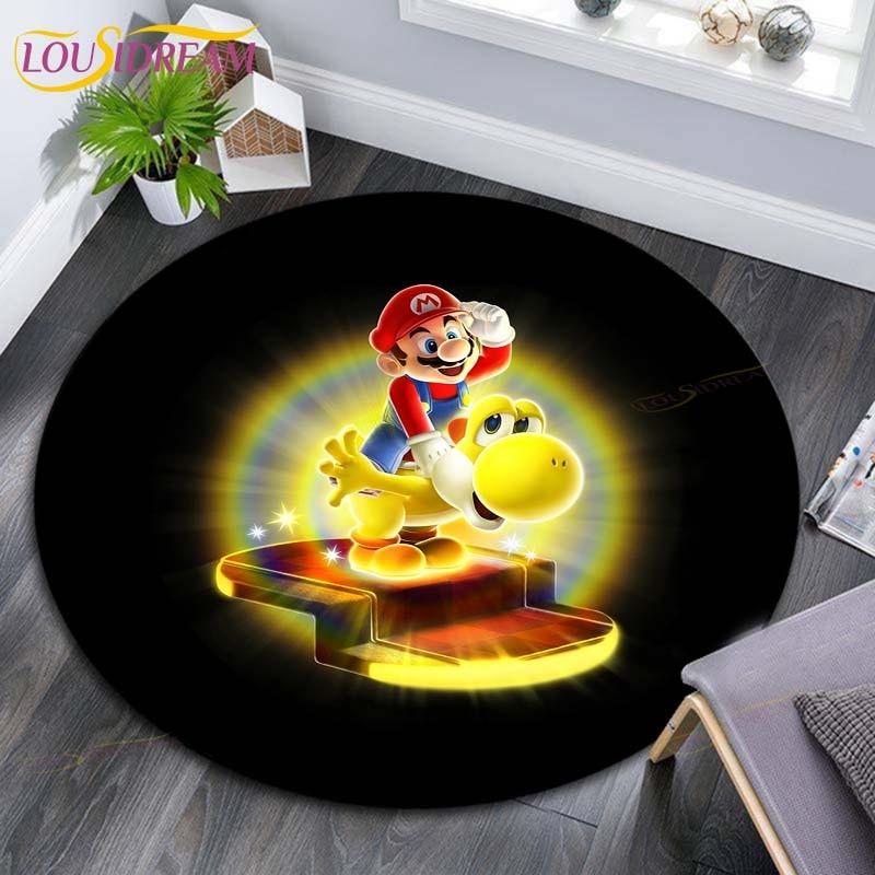 

Cartoon Mario Bros Round Carpet for Living Room Rugs Girls Cosmetics Area Rug Doormat Bedroom Carpet Mat for children Girls 60cm