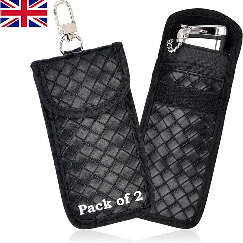 

2x чехол для блокировки сигнала ключа автомобиля, сумка-брелок в виде клетки Фарадея, сумка для блокировки бесключевого доступа RFID 2PCS