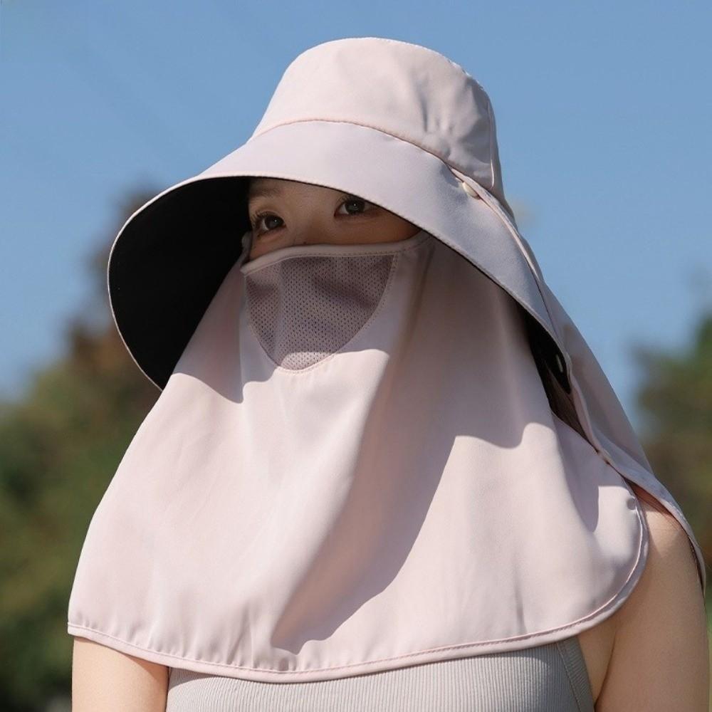 Wide Brim Sunscreen Fisherman Hat Breathable Neck Flap Hat Sunscreen Cap Sunshade Sun Hat  Beach