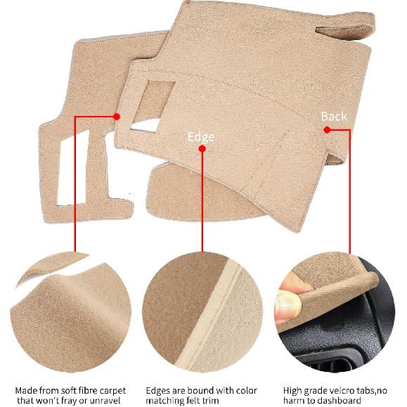 Dash Cover Fit for Infiniti FX35 FX45 2003 2004 2005 2006 2007 2008,Dashboard Cover Mat Pad (Beige)