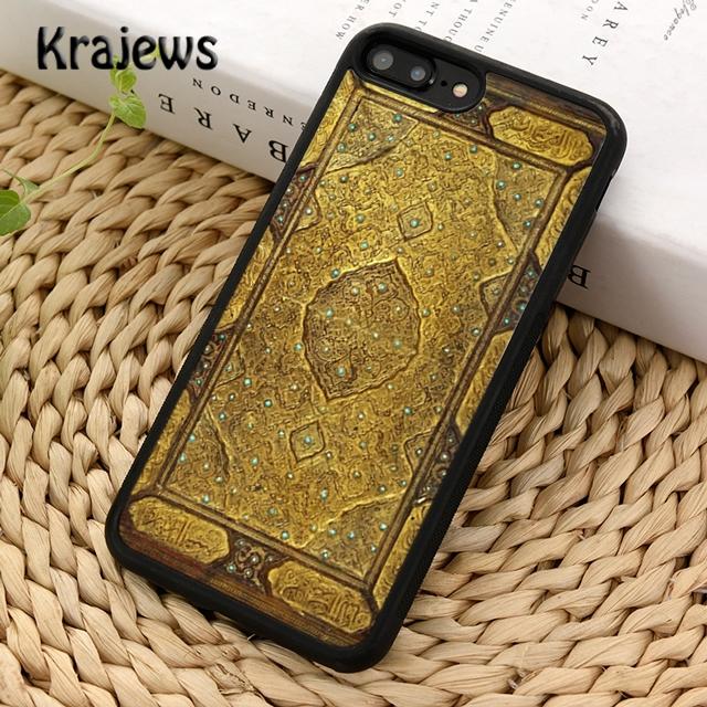 Krajews Authentic Quran Leather Embossed Phone Case For iPhone 17 Air 16 15 14 Plus 11 12 13 Pro Max Coque Shell Fundas