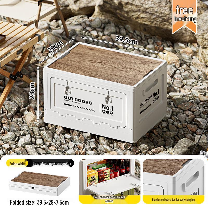 Folding Wooden Picnic Table & Car Trunk Organizer