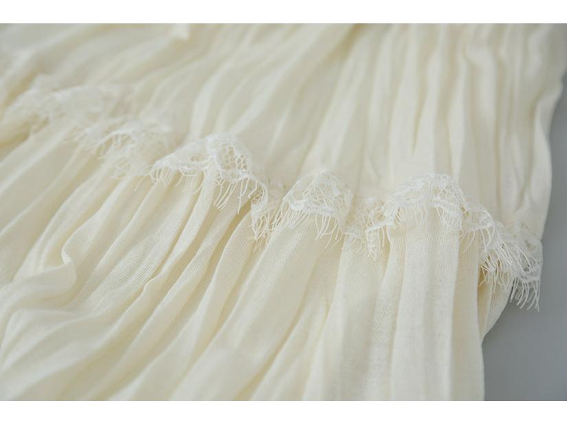 French Retro Crinkled Lace High-Waisted A-Line Layered Skirt for Women, 2026 Spring Collection