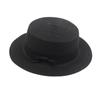 Women's British-Style Summer Hat Simple Small-Brimmed Straw Hat Korean-Style Bow-Knot Flat-Top Sun Hat Popular Women's Straw Hat