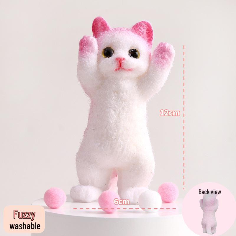 Plüsch-Stoffpuppe Katze Stressspielzeug - Realistische Katzen-Ornament für Büro-Entspannung