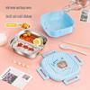 ZISIZ Cartoon Divided 3-Compartment 304 Stainless Steel Lunch Box