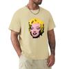 T-shirts unis de mode coréenne pour hommes Andy Marilyn Warhol Monroe Autocollant T-shirt Vêtements pour hommes Harajuku Graphique Surdimensionné coton