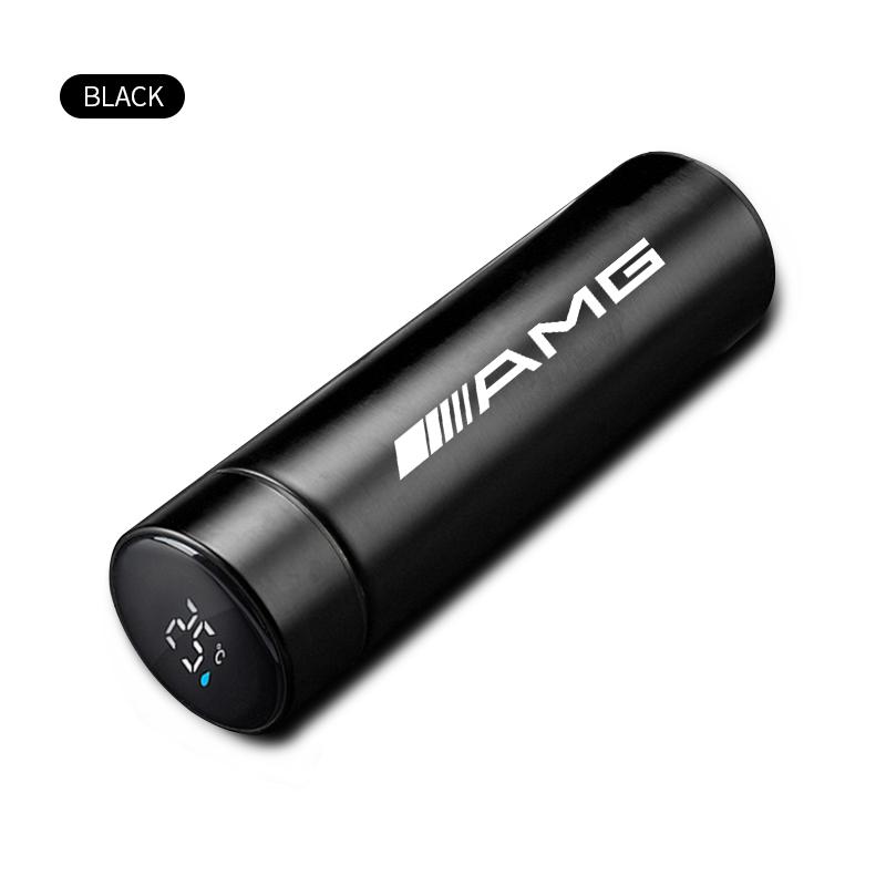 

Автомобильная наклейка 500 мл Нержавеющая сталь Интеллектуальный дисплей температуры Светодиодная термокружка Для Mercedes Benz AMG CLA CLS W212 W213 W204 W чёрный