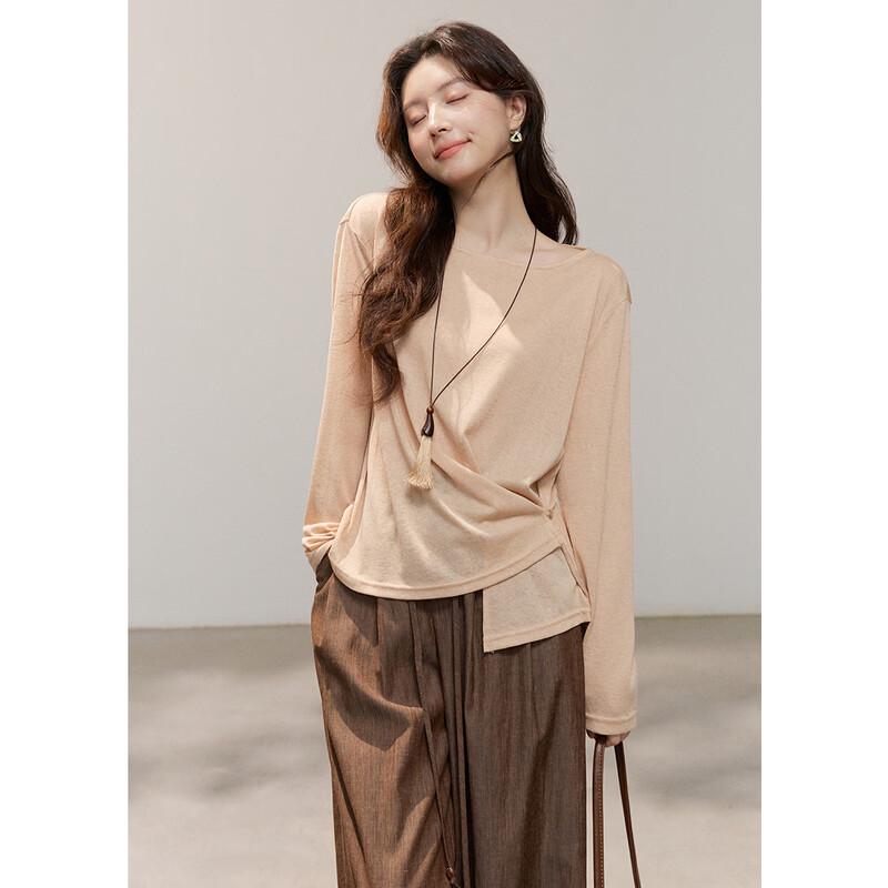 Mixiu Women's Asymmetrical Button Lyocell Blend T-Shirt