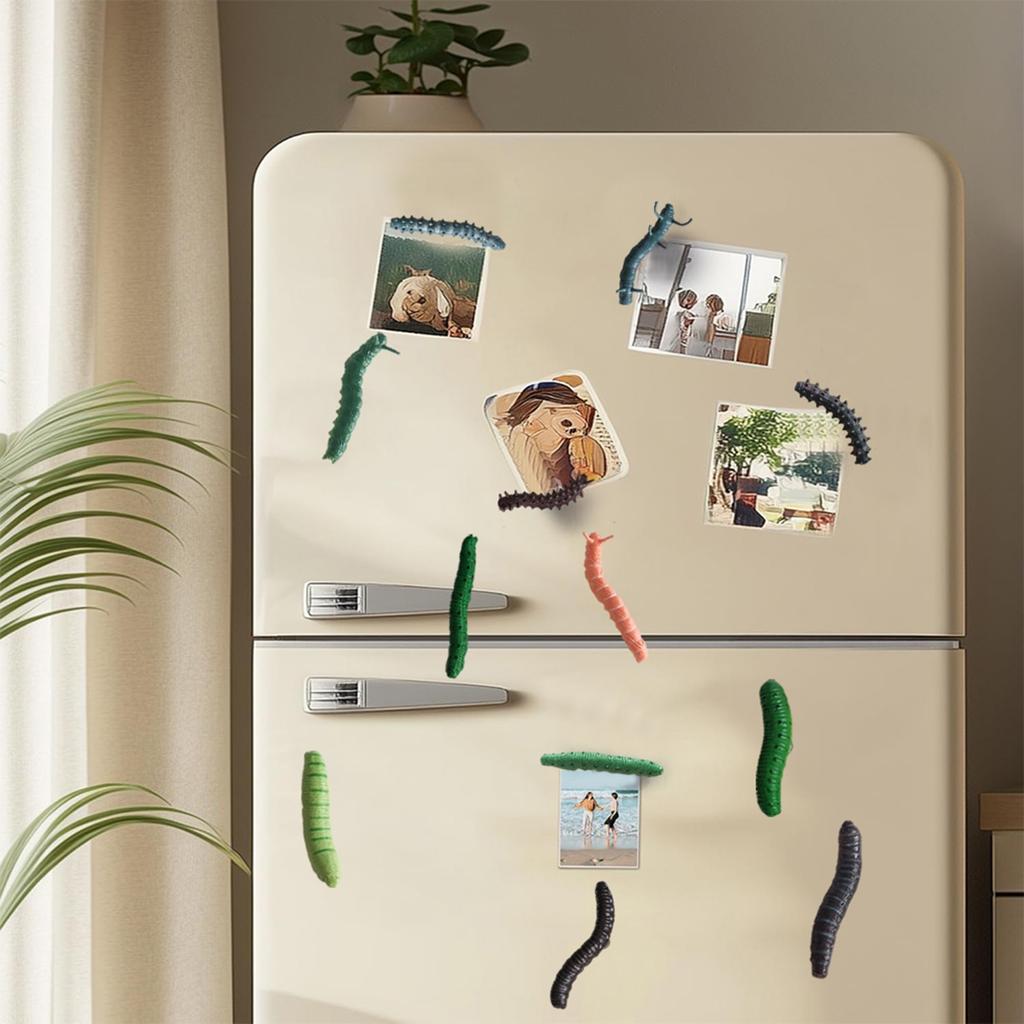 12 Pieces Of Funny Caterpillar Refrigerator Stickers With Magnets And Soft Rubber Refrigerator Stickers For Computers And Refrigerator Decorations