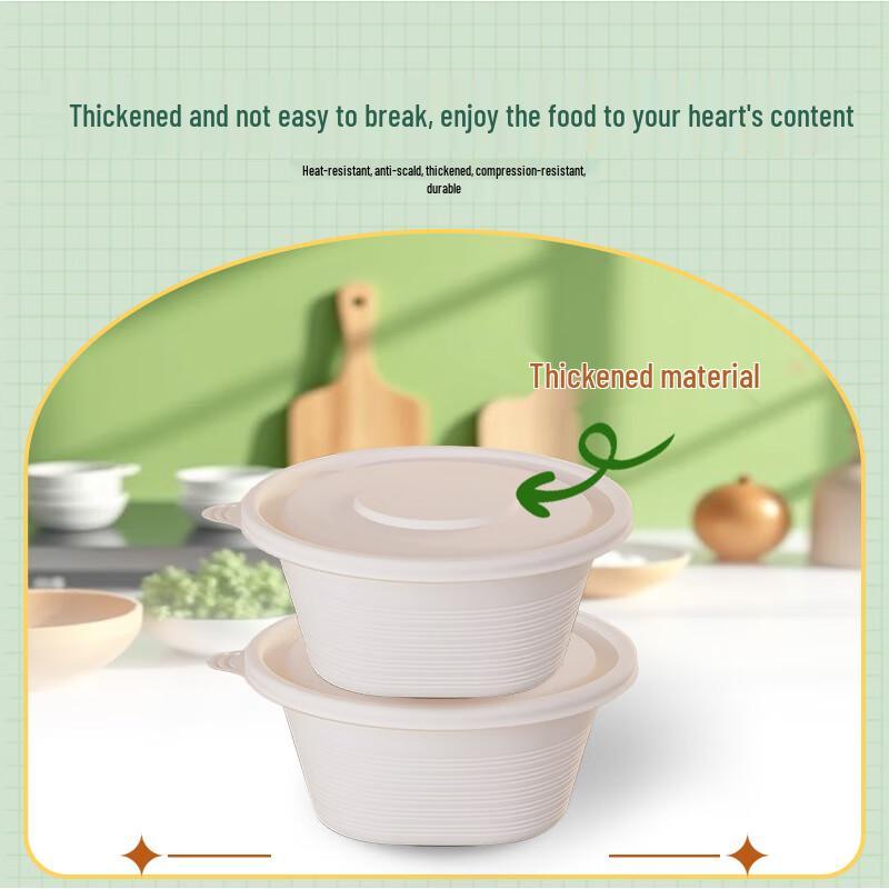 Komposterbara Runda Takeaway-behållare av Majsstärkelse