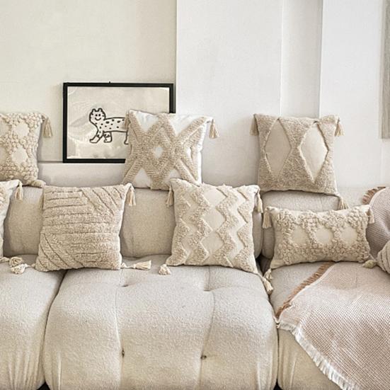 Pillowcase Stylish Bohemian Ethnic Tassel Design Thickened Embroidered Sofa Bedside Cushion Office