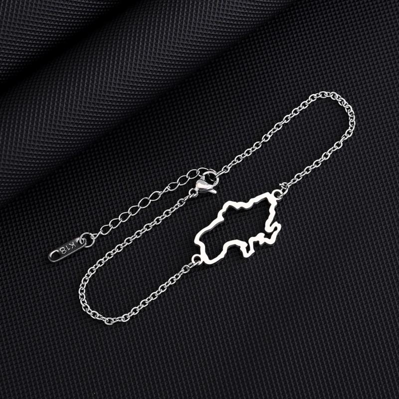 Ukraine Map Bracelets Pendant Bracelets Ukraine Flag Bracelets Ukraine Jewelry Chain Bracelets Stainless Steel Material