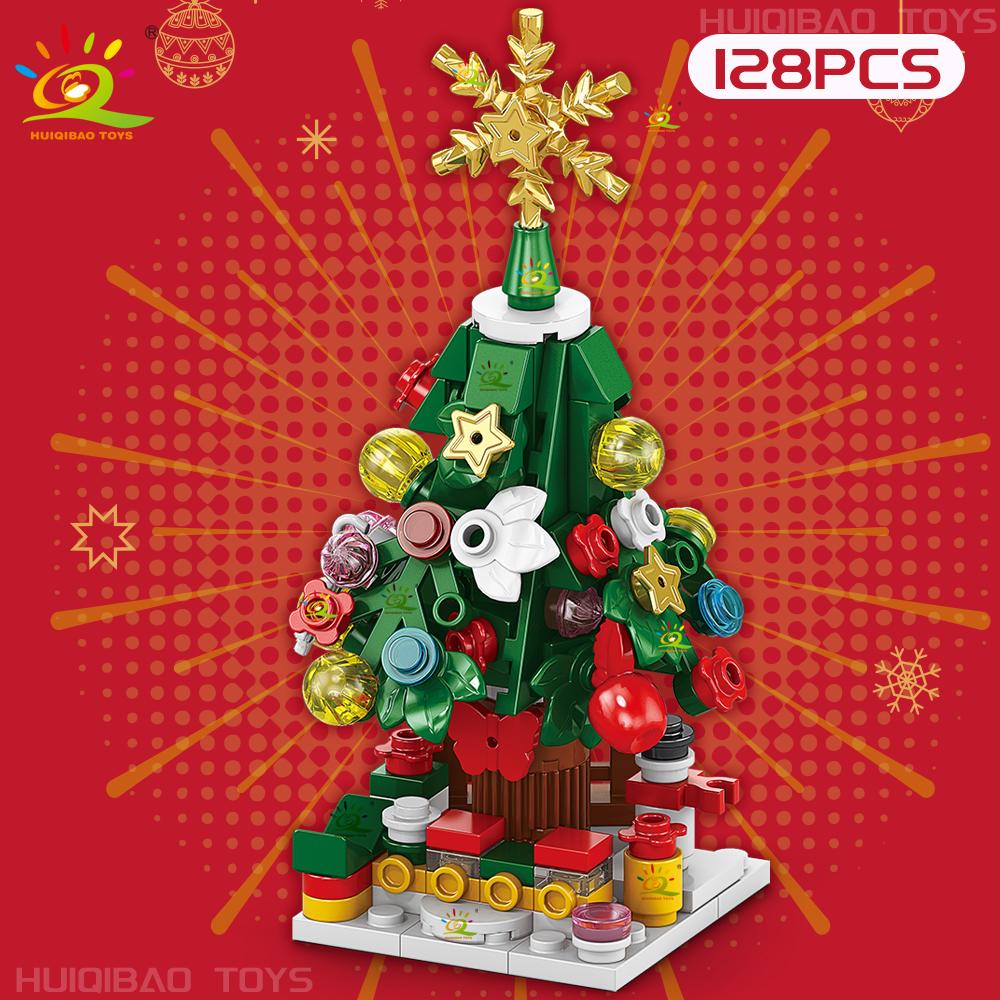 Non-Toxic Christmas 8In1 Santa Claus Tree Model Building Block Diy Elk Snowman Bricks Ornament Toys For Children Adult Gift